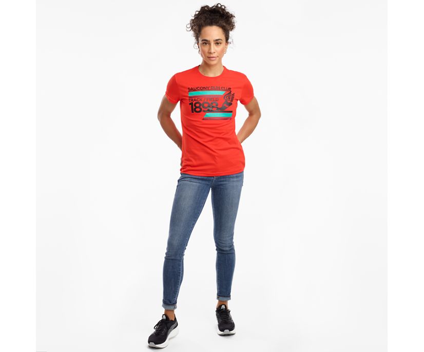 Saucony Rested Short Sleeve Women's Shirts Red | Canada 288WNBY